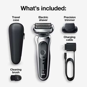 Braun Electric Razor for Men, Series 7 360 Flex Head Foil Shaver with Precision Beard Trimmer, Recha...