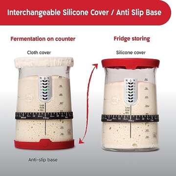 KNEADACE Pro Sourdough Bread Starter Kit- 34 oz Large Capacity Sourdough Starter Jar with 5 unique features for the perfect sour dough bread & sourdough starter kit- sourdough bread baking supplies