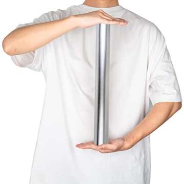 RUSPEPA Silver Wrapping Paper Solid Color - Mini Roll - for Wedding, Birthday, Shower, Congrats, and Holiday - 17 Inches X 32.8 Feet