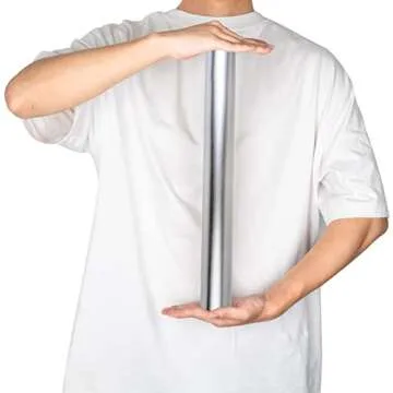 RUSPEPA Silver Wrapping Paper Solid Color - Mini Roll - for Wedding, Birthday, Shower, Congrats, and Holiday - 17 Inches X 32.8 Feet