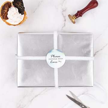 RUSPEPA Silver Wrapping Paper Solid Color - Mini Roll - for Wedding, Birthday, Shower, Congrats, and Holiday - 17 Inches X 32.8 Feet