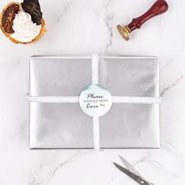 RUSPEPA Silver Wrapping Paper Solid Color - Mini Roll - for Wedding, Birthday, Shower, Congrats, and Holiday - 17 Inches X 32.8 Feet