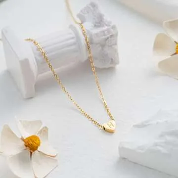 OSNIE Flower Girl H Alphabet Necklace - 14K Gold Plated
