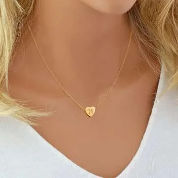 OSNIE Flower Girl H Alphabet Necklace - 14K Gold Plated