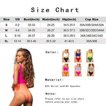 Everrysea Sexy Cutout One Piece Swimsuits for Women Tie Front High Waisted High Cut Monokini Bathing Suits Hotpink
