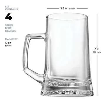 Bormioli Rocco Heavy Large Beer Glass Set - 4-Pack