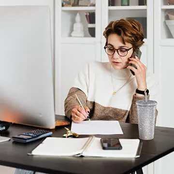 Mimorou Studded Bling Diamond Tumbler Glitter Water Bottle with Lid Stainless Steel Vacuum Thermal Straw Rhinestone Tumbler with 1 Pcs Cup Brush 6 Pcs Straw Brushes for Women(16.9 oz,White)