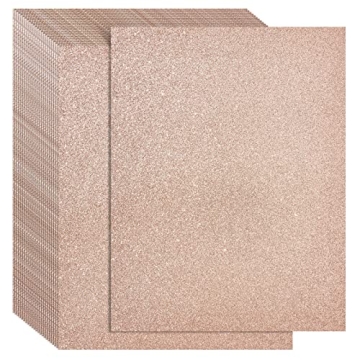 Bright Creations 24 Sheets Rose Gold Glitter Cardstock Paper 8.5 x 11 for Scrapbooking, DIY Projects...