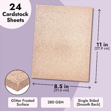 Bright Creations Rose Gold Glitter Cardstock 24 Sheets
