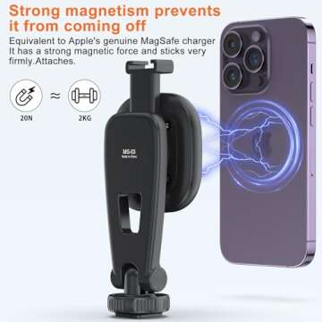 VRIG Magnetic Cell Phone Tripod, Compatible with MagSafe, TP-06+MG-03 Phone Tripod 21.6" Extendable Magnetic Selfie Stick Tripod Stand with Wireless Remote, Tripod for iPhone 14 13 12 & All Phones