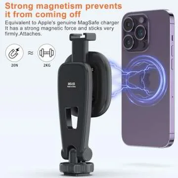 VRIG Magnetic Cell Phone Tripod, Compatible with MagSafe, TP-06+MG-03 Phone Tripod 21.6" Extendable Magnetic Selfie Stick Tripod Stand with Wireless Remote, Tripod for iPhone 14 13 12 & All Phones