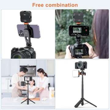 VRIG Magnetic Cell Phone Tripod, Compatible with MagSafe, TP-06+MG-03 Phone Tripod 21.6" Extendable Magnetic Selfie Stick Tripod Stand with Wireless Remote, Tripod for iPhone 14 13 12 & All Phones