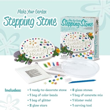 4M Make Your Garden Stepping Stone Kit-Outdoor Toys - Arts and Crafts for Kids Ages 8-12