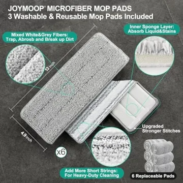 JOYMOOP Mop and Bucket Set for Easy Cleaning