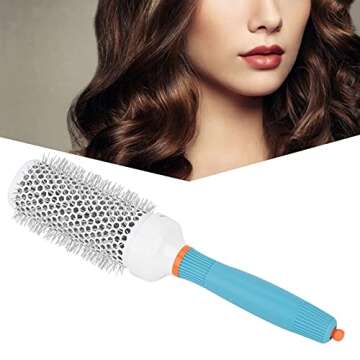 Moroccan Oil Round Brush, Hairdressing Comb Aluminum Tube Roller Comb Round Hairdressing Comb Hair comb Hair Dryer and Styler[45]