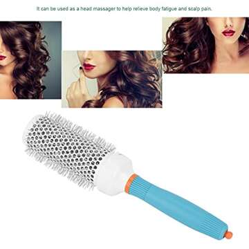 Moroccan Oil Round Brush, Hairdressing Comb Aluminum Tube Roller Comb Round Hairdressing Comb Hair comb Hair Dryer and Styler[45]