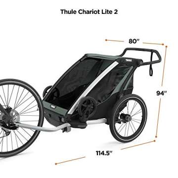 Thule Chariot Lite Multisport Trailer & Stroller, Double, Agave