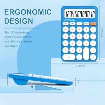 Standard 12-Digit Portable Calculator with Large LCD Display