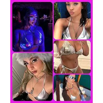 Ella Lust Silver Metallic Bikini for Women - Stylish Swimwear