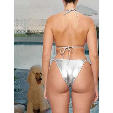 Ella Lust Silver Metallic Bikini for Women - Stylish Swimwear