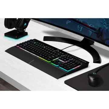 Corsair K55 RGB PRO XT - Dynamic Per-Key RGB Backlighting - Six Macro Keys with Elgato Stream Deck Software Integration - IP42 Dust and Spill-Resistant - QWERTY US Layout - Black
