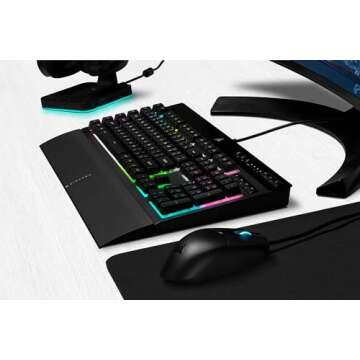 Corsair K55 RGB PRO XT - Dynamic Per-Key RGB Backlighting - Six Macro Keys with Elgato Stream Deck Software Integration - IP42 Dust and Spill-Resistant - QWERTY US Layout - Black