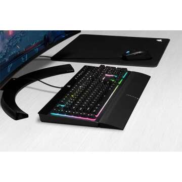 Corsair K55 RGB PRO XT - Dynamic Per-Key RGB Backlighting - Six Macro Keys with Elgato Stream Deck Software Integration - IP42 Dust and Spill-Resistant - QWERTY US Layout - Black