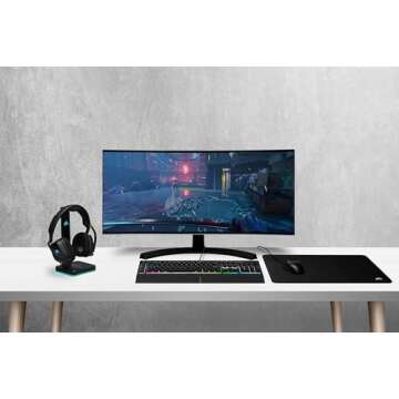 Corsair K55 RGB PRO XT - Dynamic Per-Key RGB Backlighting - Six Macro Keys with Elgato Stream Deck Software Integration - IP42 Dust and Spill-Resistant - QWERTY US Layout - Black