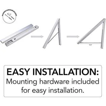 Single Foldable Clothing Rack, Wall-Mounted Retractable Clothes Hanger for Laundry Dryer Room, Hanging Drying Rod, Small Collapsible Folding Garment Racks, Dorm Accessories (Chrome)