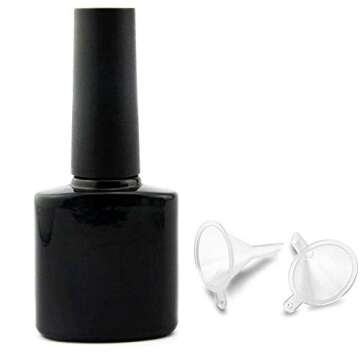 6Pcs 10ML Empty Nail Polish Bottles Vials Containers Sample Bottles with Brush Cap for Nail Art, 2pcs Mini Funnel Included