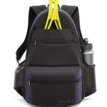 Athletico Compact Tennis Backpack: Stylish, Functional Black Design