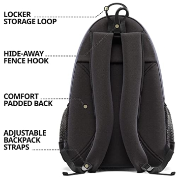 Athletico Compact Tennis Backpack Stylish Functional Black