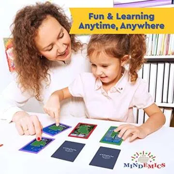 MINDEMICS US State Capitals Match It Game –United States and Capital Cities Flash Cards - Landmark Photos, State Slogans and Image - Educational Geography Memory Toy for Kids - 100 Pack