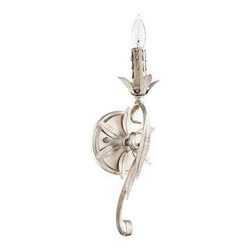 Quorum Lighting 5472-1-60, Flora Candle Torchiere Wall Sconce Lighting, 20W Aged Silver Leaf