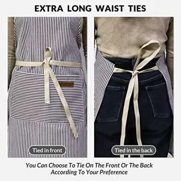 ATROPOS 2 Pieces Aprons for Women with Pockets, Aprons for Men, Womens Kitchen Apron, Cooking Apron Adjustable Bib Chef Apron(Unisex)