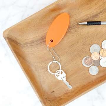 Cornucopia Brands Orange Foam Floating Key Chain Key Floats (2 pack); Great Keychain for Boating,Fis...