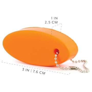 Cornucopia Brands Orange Foam Floating Key Chain Key Floats (2 pack); Great Keychain for Boating,Fishing, Sailing and Outdoor Sports