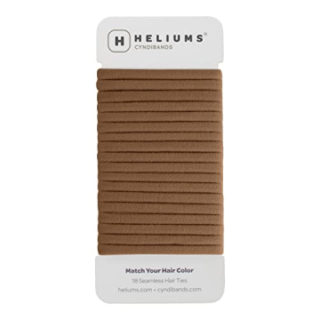 Heliums Seamless Hair Ties - Light Brown - Skinny 6mm No Damage Ponytail Holders, 1.75 Inch, Medium ...