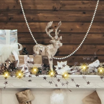 Buy VercanMonth 5ft Christmas Star Garland with 30 Lights