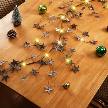 Buy VercanMonth 5ft Christmas Star Garland with 30 Lights