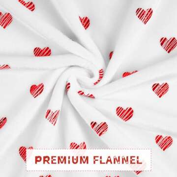 FRAMICS Valentine's Day Blanket, Red Heart Throw Blanket, Super Soft Fleece Flannel Blankets, Throw Blanket for Couch, Blankets Queen Size for Bed, Sofa, 50" x 60", Valentines Couple Gift Home Decor