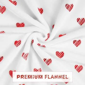 FRAMICS Valentine's Day Blanket, Red Heart Throw Blanket, Super Soft Fleece Flannel Blankets, Throw Blanket for Couch, Blankets Queen Size for Bed, Sofa, 50" x 60", Valentines Couple Gift Home Decor