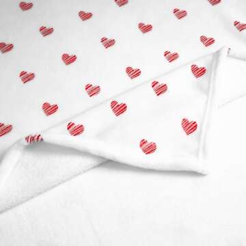 FRAMICS Valentine's Day Blanket, Red Heart Throw Blanket, Super Soft Fleece Flannel Blankets, Throw Blanket for Couch, Blankets Queen Size for Bed, Sofa, 50" x 60", Valentines Couple Gift Home Decor