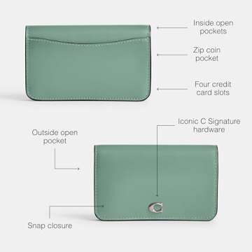 Shop Coach Slim Card Case in Aquamarine - Stylish Essential