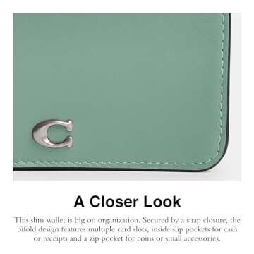 Shop Coach Slim Card Case in Aquamarine - Stylish Essential