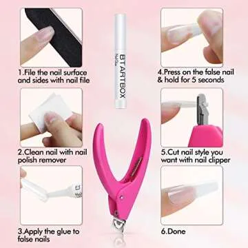 BTArtbox Complete Nail Glue & Clipper Kit - 10pcs