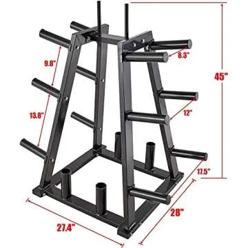 PAPABABE Olympic Bar 7-Foot Solid Chrome Barbell (2-inch)/Hi-Bounce Bumper Plates Sets/Olympic Change Plates 2 inch Fractional Weight Plates/3 in 1 Multifunctional Weight Plate Rack