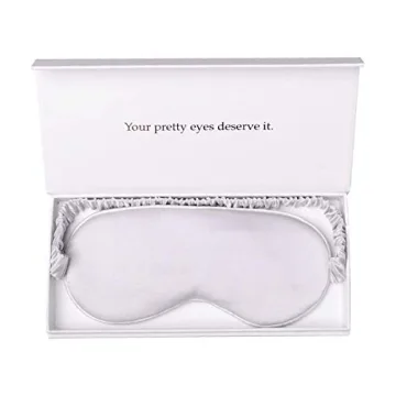 Silk Sleep Mask Light Blocking Luxury 100% Mulberry 19mm Silk Eye Mask Eye Cover Blindfold Ultra Sof...