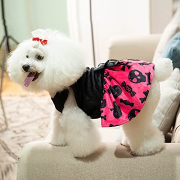 CuteBone Halloween Skulls Velvet Dress for Small Dogs
