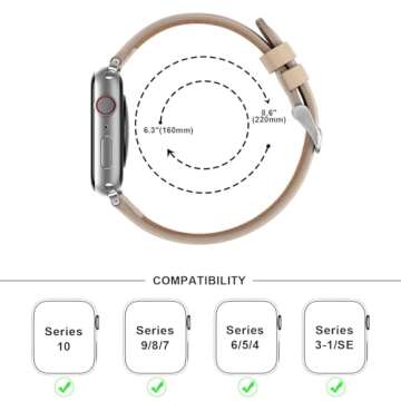 Anlinser Leather Apple Watch Band for All Sizes - Stylish